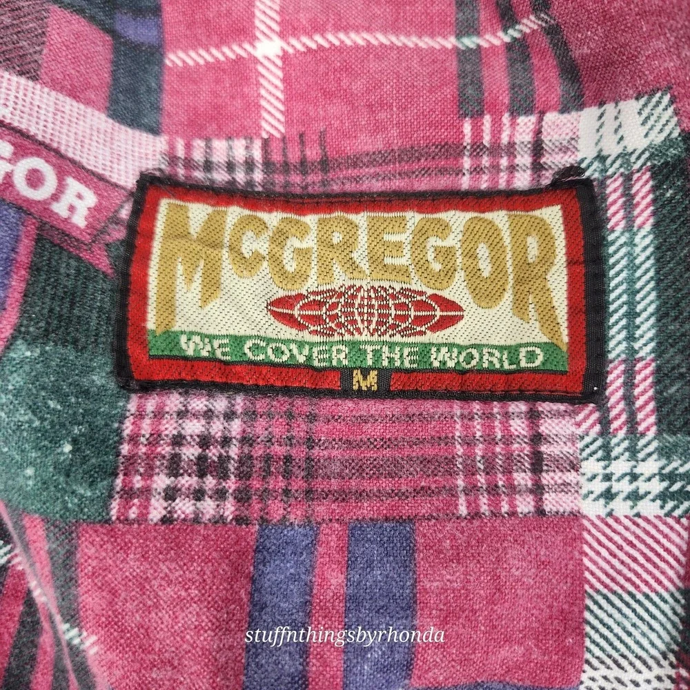 Vintage McGREGOR We Cover The Globe Denim Flannel Lined Winter Coat Size Medium